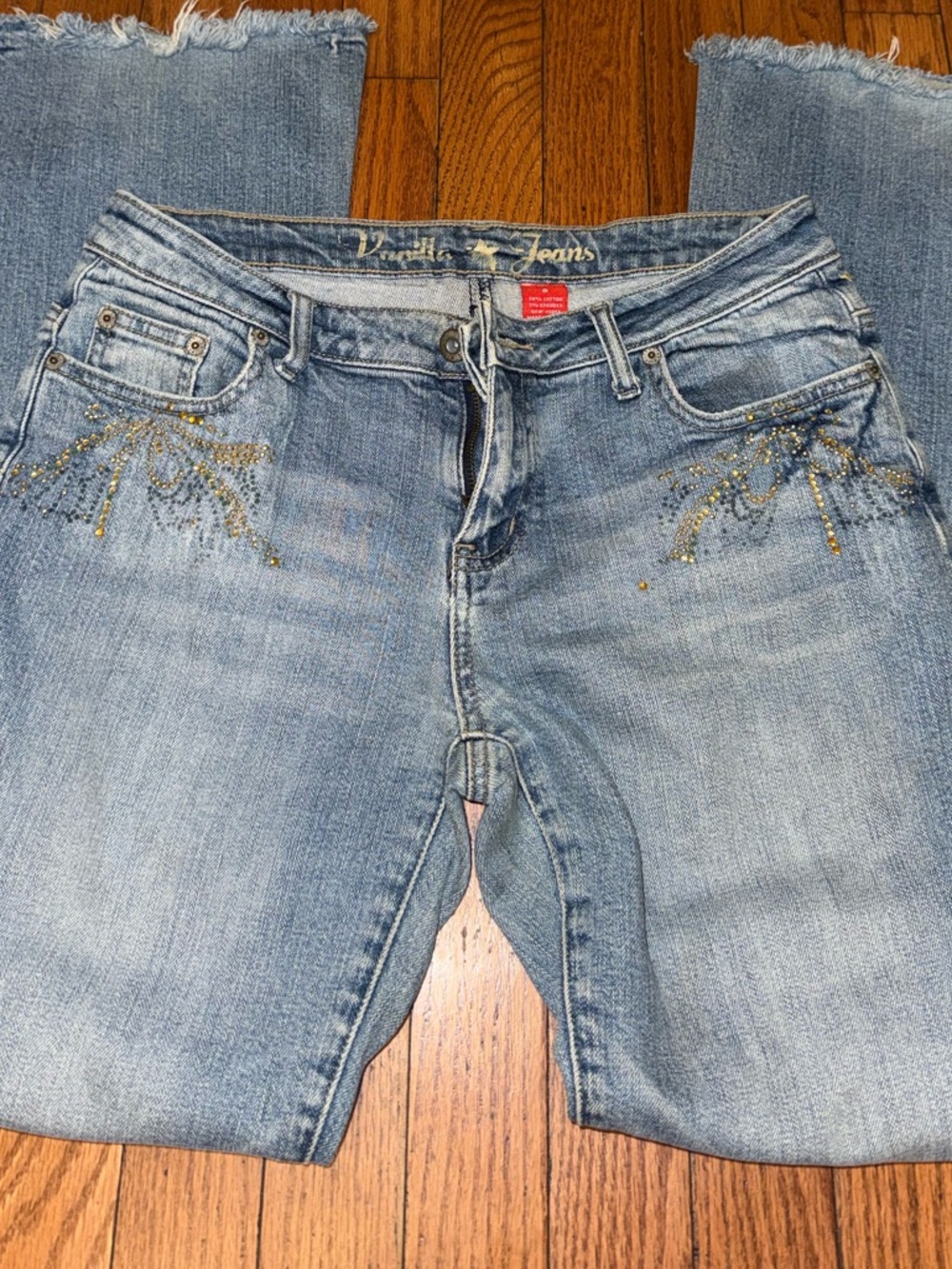 Vanilla Star Light Blue Bootcut Jeans with Gold Embellishment